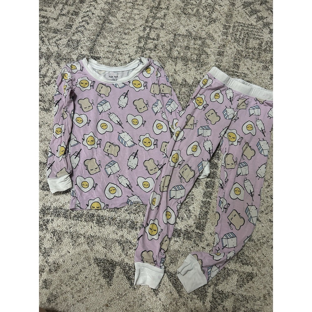 Little Sleepies Girls Pink Pajama Set Size 3t (fair Condition)